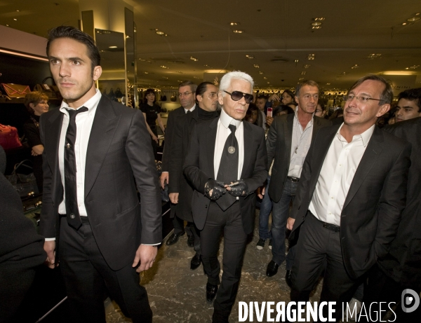 Karl lagerfeld inaugure les vitrines de noel du printemps