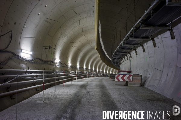 Chantier souterrain de prolongation de la Ligne 14 du métro parisien vers Clichy, le 21/12/2017.