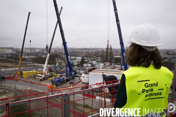 Visite du chantier de la ligne 15 sud du Grand Paris Express.