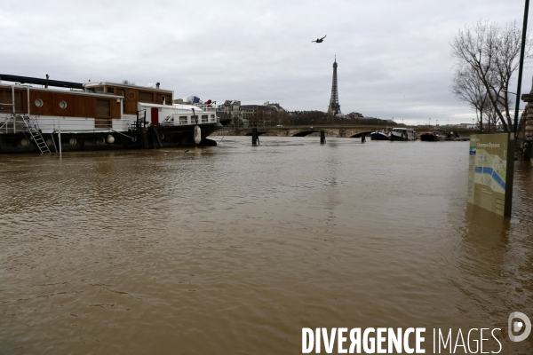 Crue de la Seine à Paris , hiver 2018