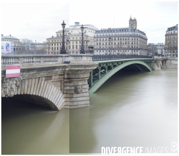 Une évocation de la crue de la Seine à Paris, janvier 2018.