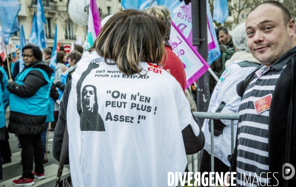 Colere dans les EHPAD - Rassemblement des Personnels soignants a Paris