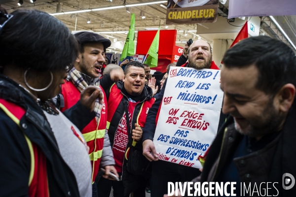 Rassemblement des salariés de Carrefour.