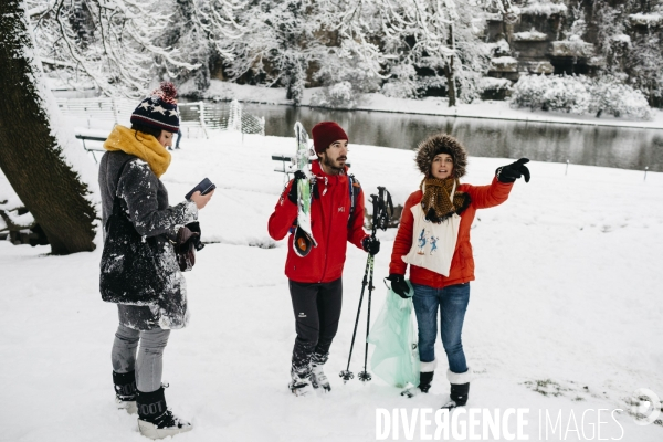 Chutes de neige et ski à Paris