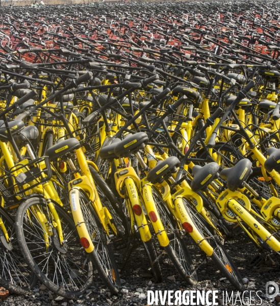 Cimetiere de velos en libre-service a shanghai