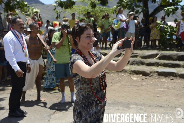 Visite de la Ministre de l Outre Mer Annick Girardin aux îles Marquises