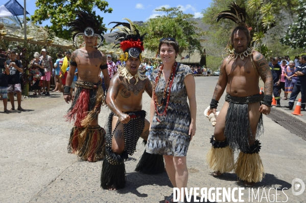 Visite de la Ministre de l Outre Mer Annick Girardin aux îles Marquises