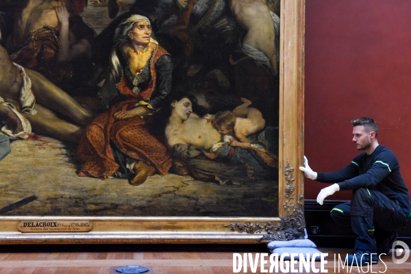 Musée du Louvre. Exposition Delacroix 2018. Déplacement de la scène des massacres de Chios