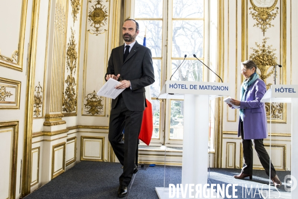 Conférence de presse du Premier Ministre Edouard PHILIPPE sur la réforme de la SNCF.