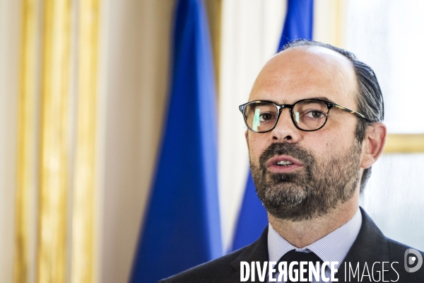 Conférence de presse du Premier Ministre Edouard PHILIPPE sur la réforme de la SNCF.