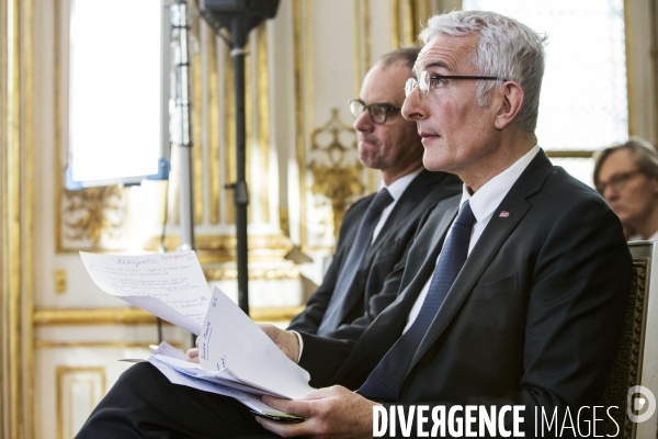 Conférence de presse du Premier Ministre Edouard PHILIPPE sur la réforme de la SNCF.