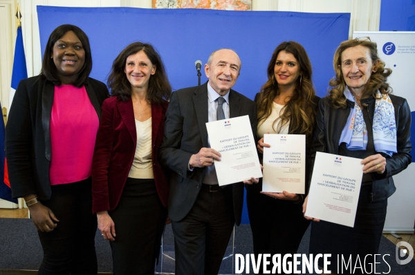 Remise du rapport  Verbalisation du harcelement de rue  à Marlène SCHIAPPA.