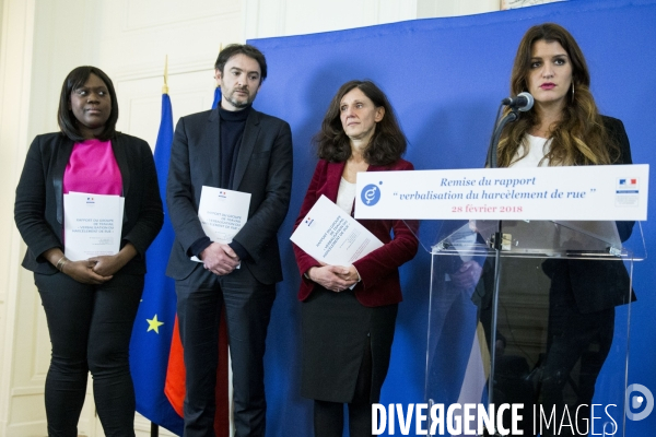 Remise du rapport  Verbalisation du harcelement de rue  à Marlène SCHIAPPA.