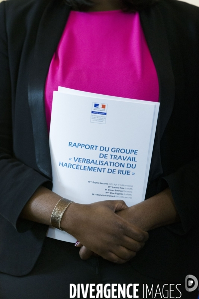 Remise du rapport  Verbalisation du harcelement de rue  à Marlène SCHIAPPA.