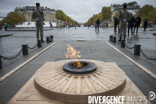 Emmanuel Macronparticipe à la célébration du 99ème anniversaire de l armistice du 11 novembre 1918