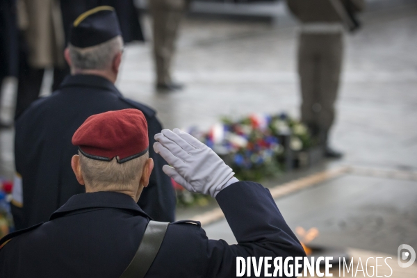 Emmanuel Macronparticipe à la célébration du 99ème anniversaire de l armistice du 11 novembre 1918