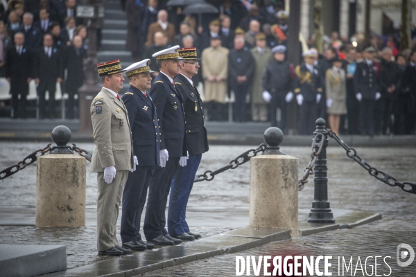 Emmanuel Macronparticipe à la célébration du 99ème anniversaire de l armistice du 11 novembre 1918