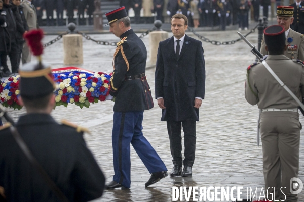 Emmanuel Macronparticipe à la célébration du 99ème anniversaire de l armistice du 11 novembre 1918