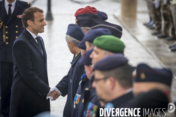 Emmanuel Macronparticipe à la célébration du 99ème anniversaire de l armistice du 11 novembre 1918