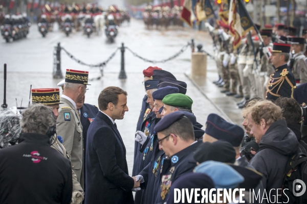 Emmanuel Macronparticipe à la célébration du 99ème anniversaire de l armistice du 11 novembre 1918