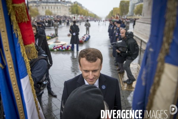 Emmanuel Macronparticipe à la célébration du 99ème anniversaire de l armistice du 11 novembre 1918