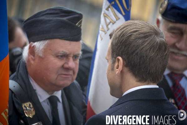 Emmanuel Macronparticipe à la célébration du 99ème anniversaire de l armistice du 11 novembre 1918