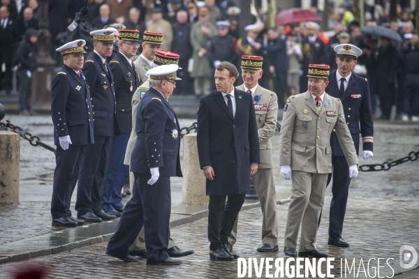 Emmanuel Macronparticipe à la célébration du 99ème anniversaire de l armistice du 11 novembre 1918