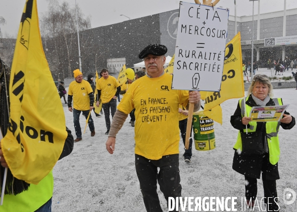 Manifestation des agriculteurs de la Coordination Rurale contre le ceta et le mercosur