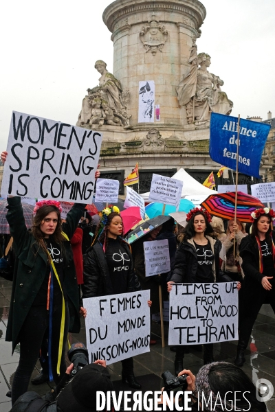Rassemblement pour la journee des droits des femmes