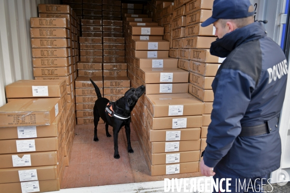 Controle de la douane au port de Gennevilliers