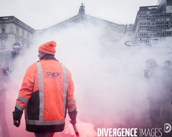 Manifestation des cheminots et de la fonction publique - Paris, 22 Mars 2018