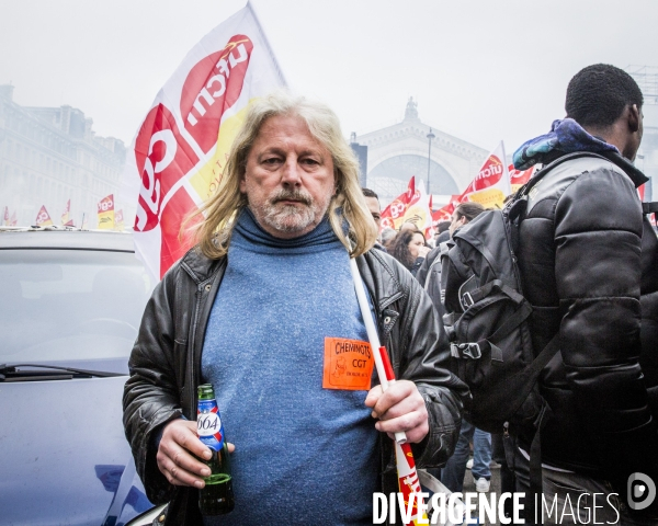 Manifestation des cheminots et de la fonction publique - Paris, 22 Mars 2018