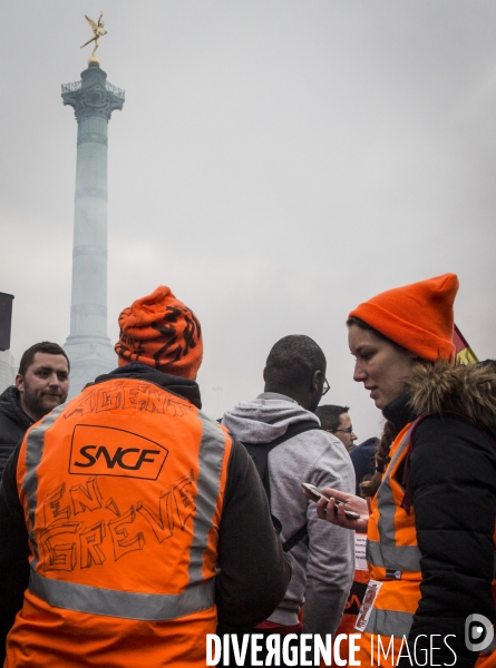 Manifestation des cheminots et de la fonction publique - Paris, 22 Mars 2018