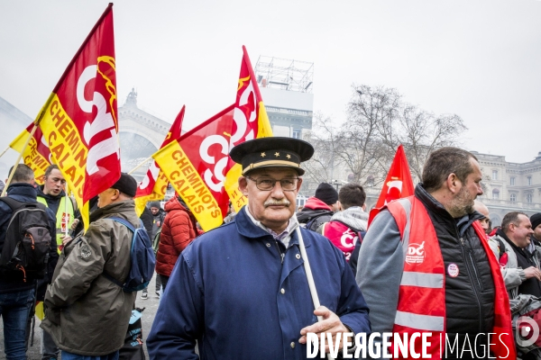 Manifestation des cheminots et de la fonction publique - Paris, 22 Mars 2018