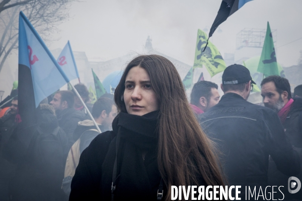Manifestation des cheminots et de la fonction publique - Paris, 22 Mars 2018
