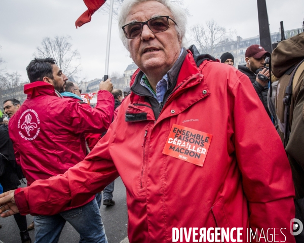 Manifestation des cheminots et de la fonction publique - Paris, 22 Mars 2018