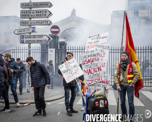 Manifestation des cheminots et de la fonction publique - Paris, 22 Mars 2018