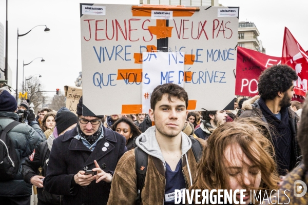 Manifestation des cheminots et de la fonction publique - Paris, 22 Mars 2018