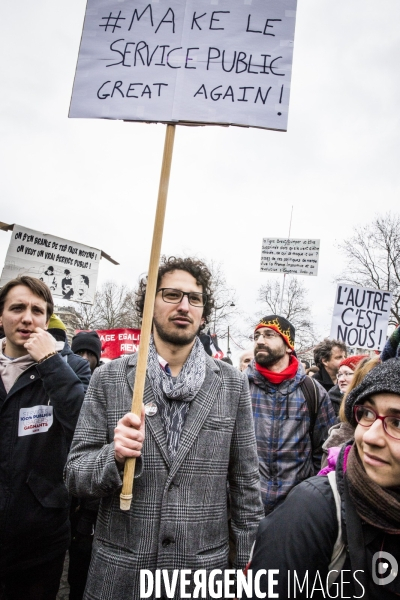 Manifestation des cheminots et de la fonction publique - Paris, 22 Mars 2018