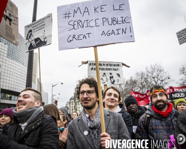 Manifestation des cheminots et de la fonction publique - Paris, 22 Mars 2018