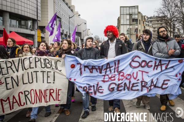 Manifestation des cheminots et de la fonction publique - Paris, 22 Mars 2018