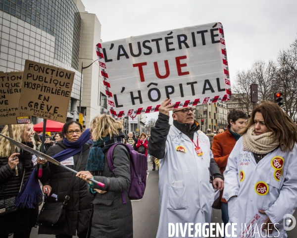 Manifestation des cheminots et de la fonction publique - Paris, 22 Mars 2018