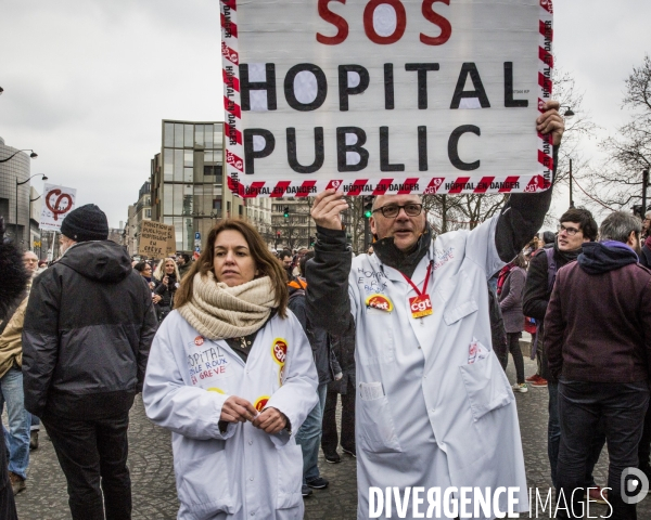 Manifestation des cheminots et de la fonction publique - Paris, 22 Mars 2018