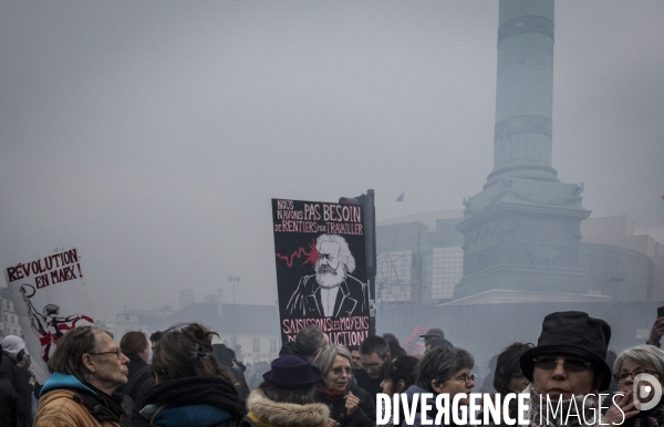 Manifestation des cheminots et de la fonction publique - Paris, 22 Mars 2018