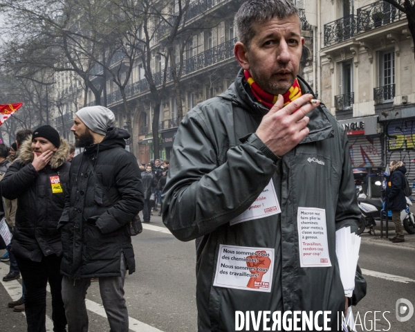 Manifestation des cheminots et de la fonction publique - Paris, 22 Mars 2018