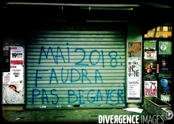 Tags et dégradations sur le parcours de la manifestation des cheminots