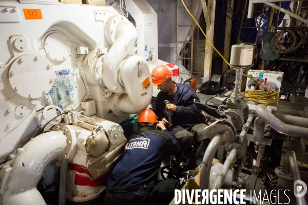 Sur les chantiers navals STX France de Saint-Nazaire.