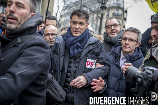 Manifestation nationale des cheminots contre le projet de réforme de leur statut à Paris le 22 mars 2018