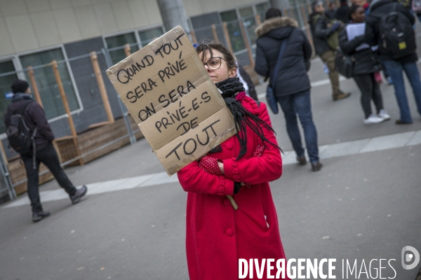 Manifestation nationale des cheminots contre le projet de réforme de leur statut à Paris le 22 mars 2018