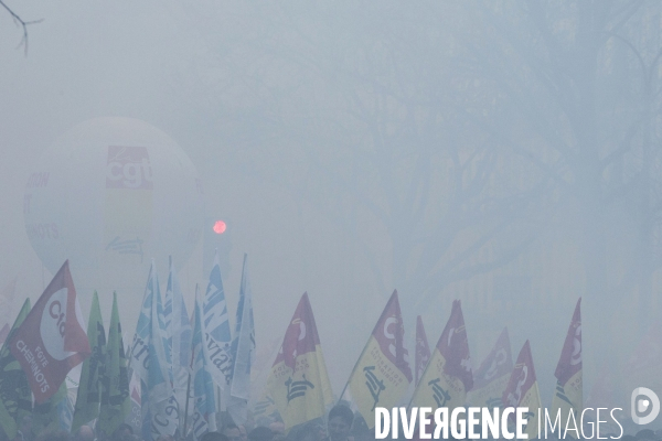 Manifestation des cheminots à Paris